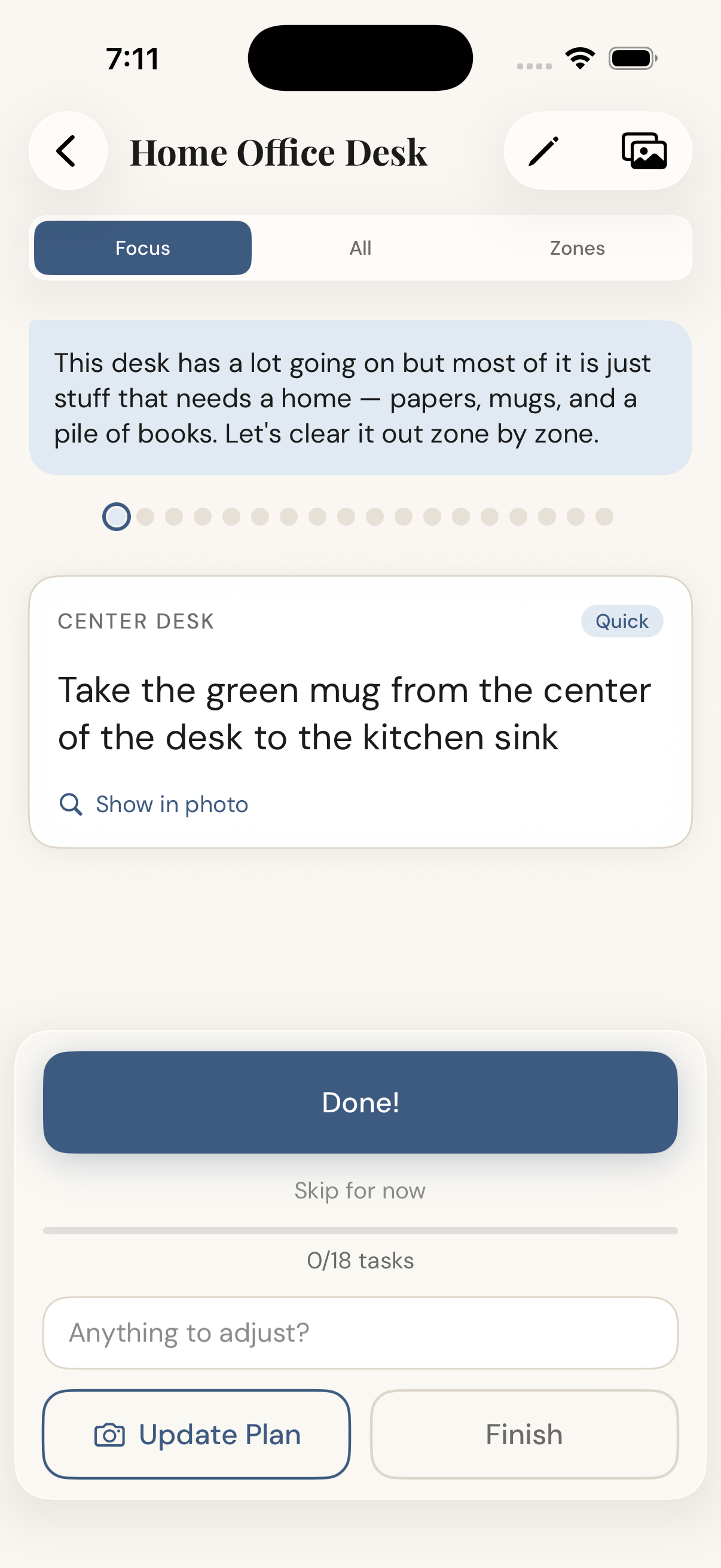 Unfrozen app - Focus mode